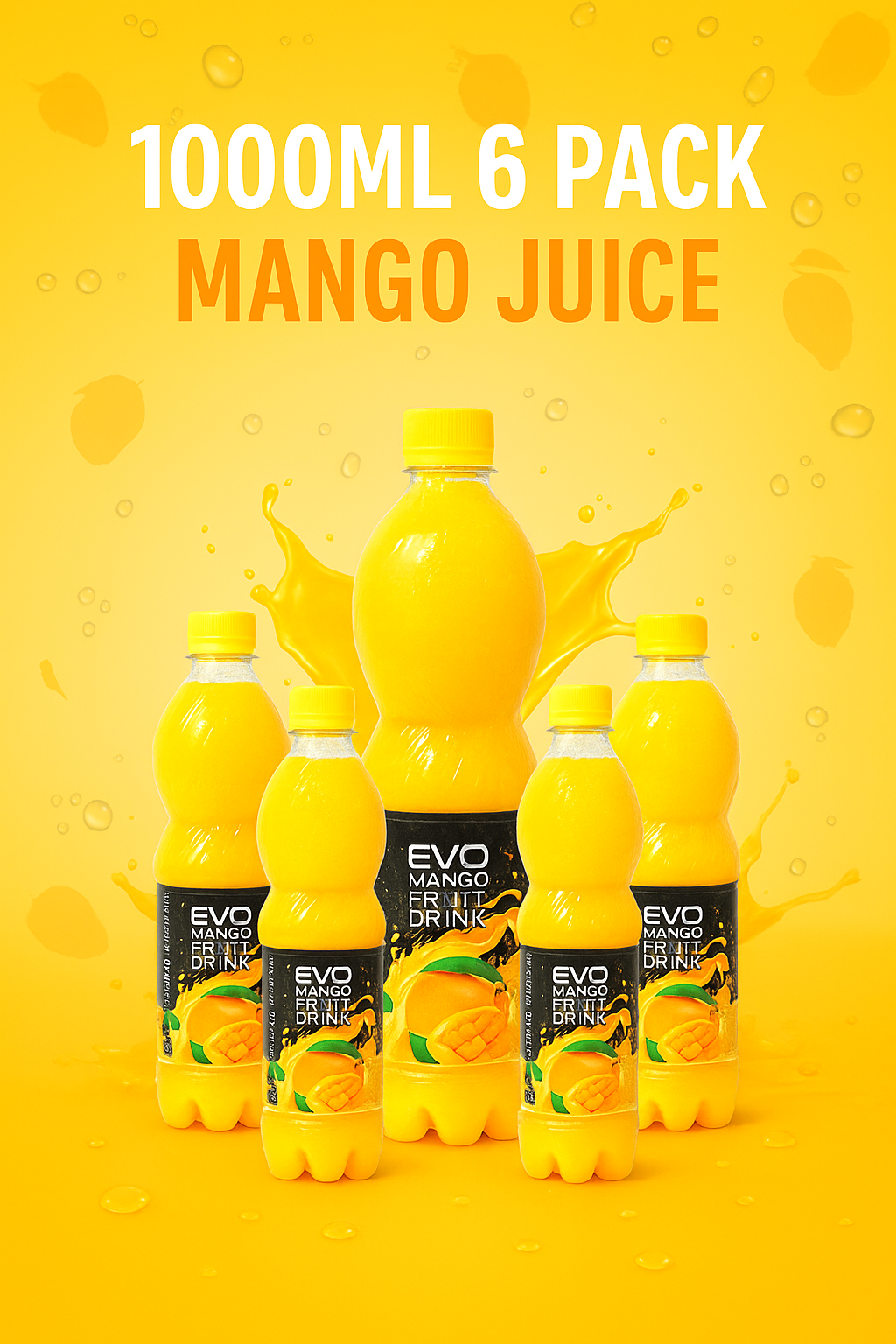 EVO Mango Juice 1000ML 6 Pack- 608539381890
