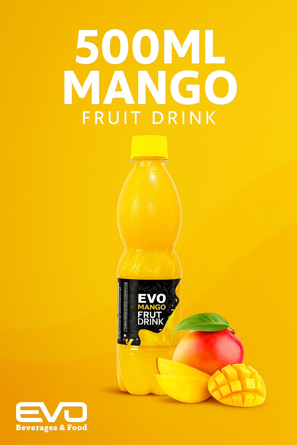 EVO Mango Juice 500ML – Tropical Juice Bottle-608539447183